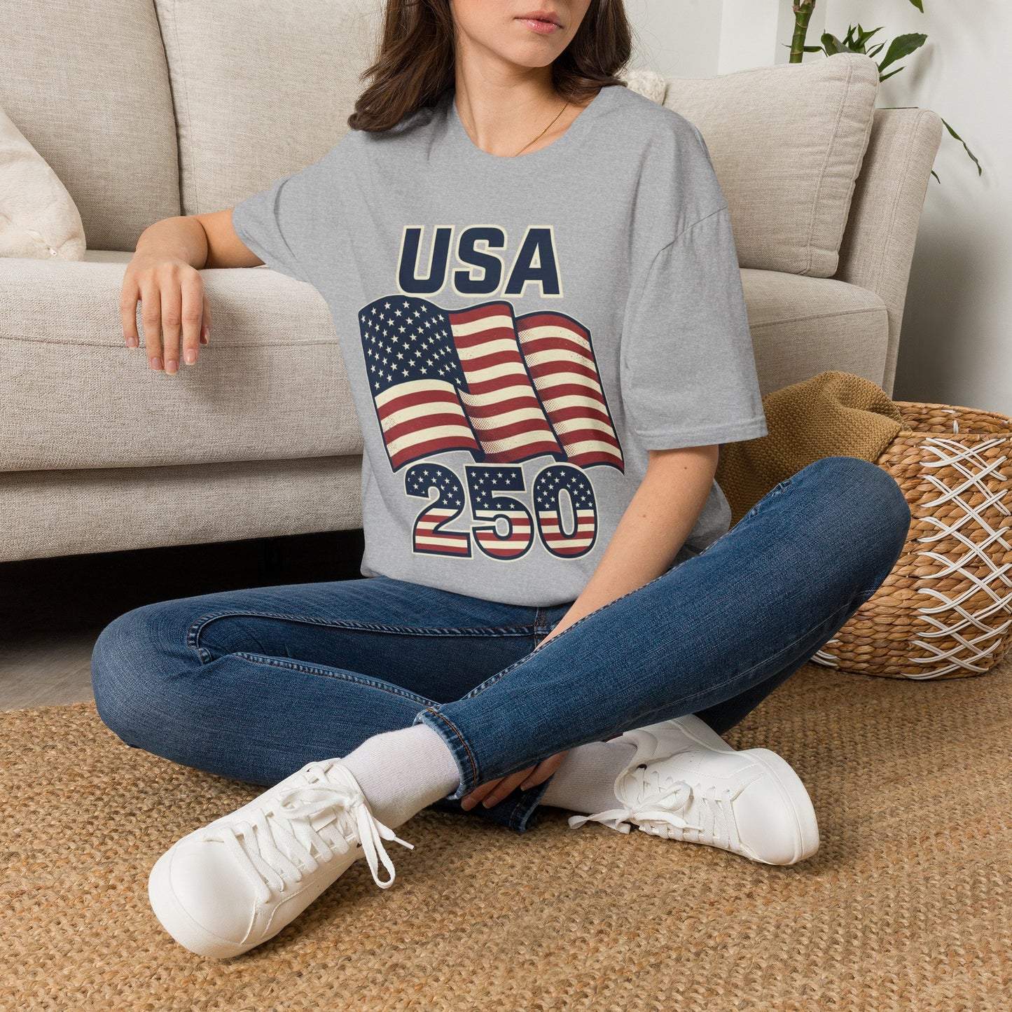USA Flag T-Shirt — Patriotic 'USA 250' Graphic Tee