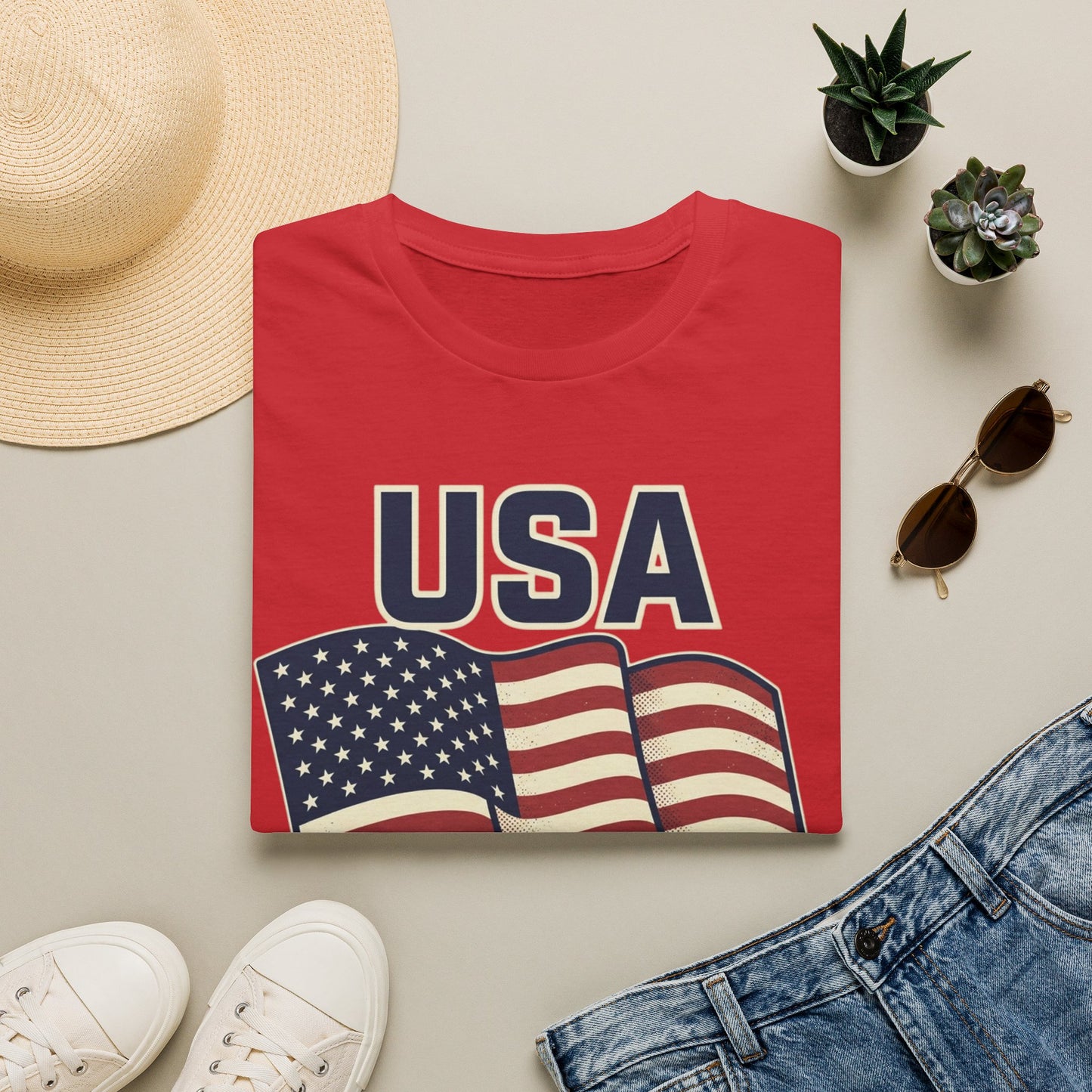 USA Flag T-Shirt — Patriotic 'USA 250' Graphic Tee