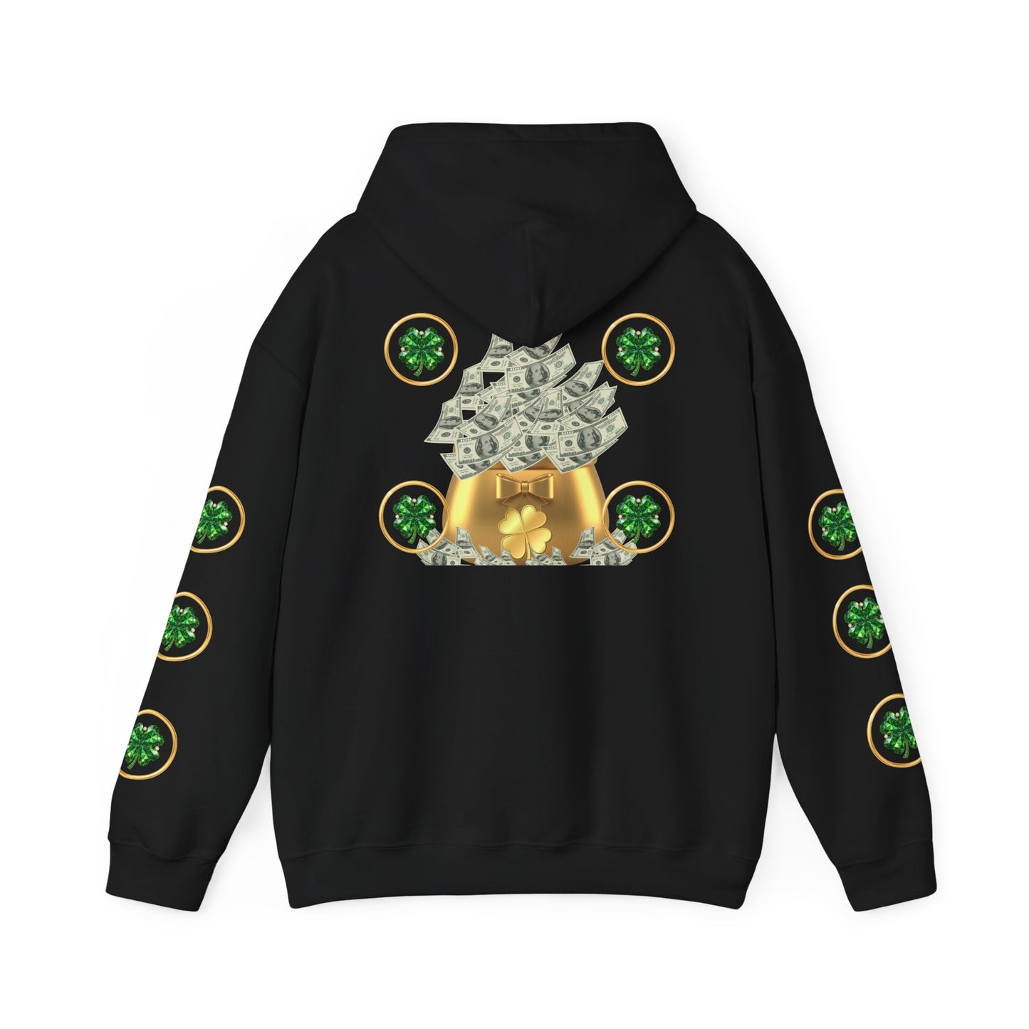 St. Patrick’s Day Lucky Pot Hoodie — Gold Pot of Money Shamrock Sweatshirt