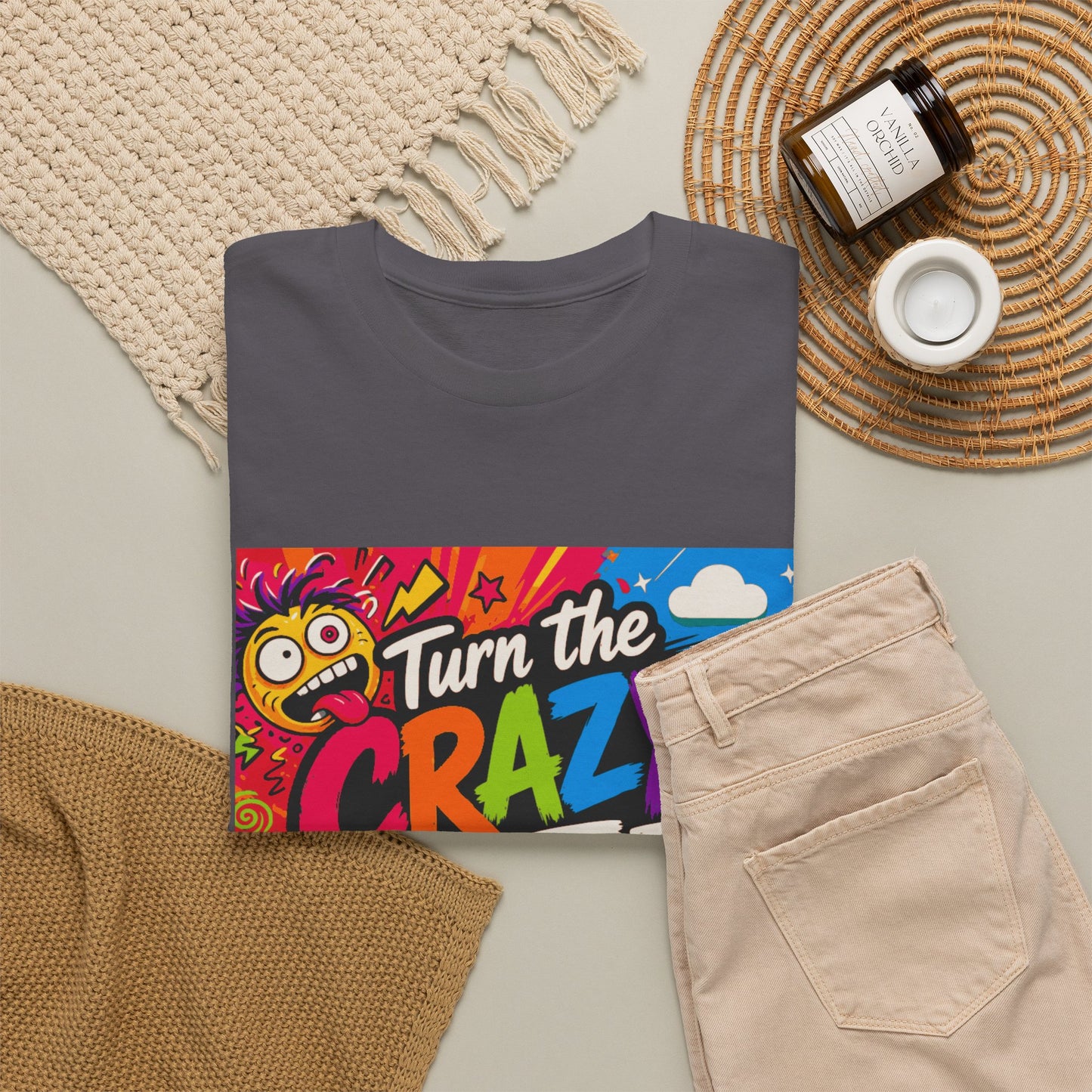 Turn the Crazy Off T-Shirt — Funny Retro Graphic Tee with On/Off Switch