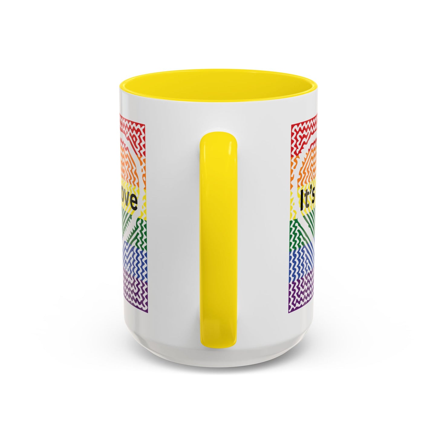 It's All Love Rainbow Heart Coffee Mug — Pride Accent Mug (11/15oz)