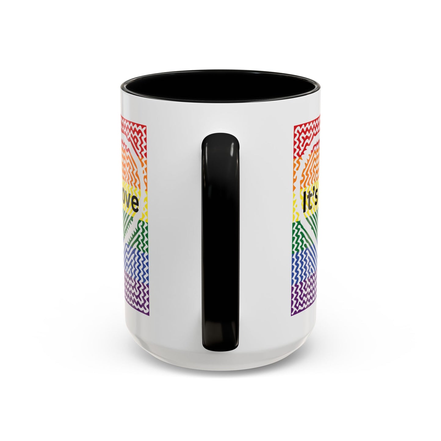It's All Love Rainbow Heart Coffee Mug — Pride Accent Mug (11/15oz)