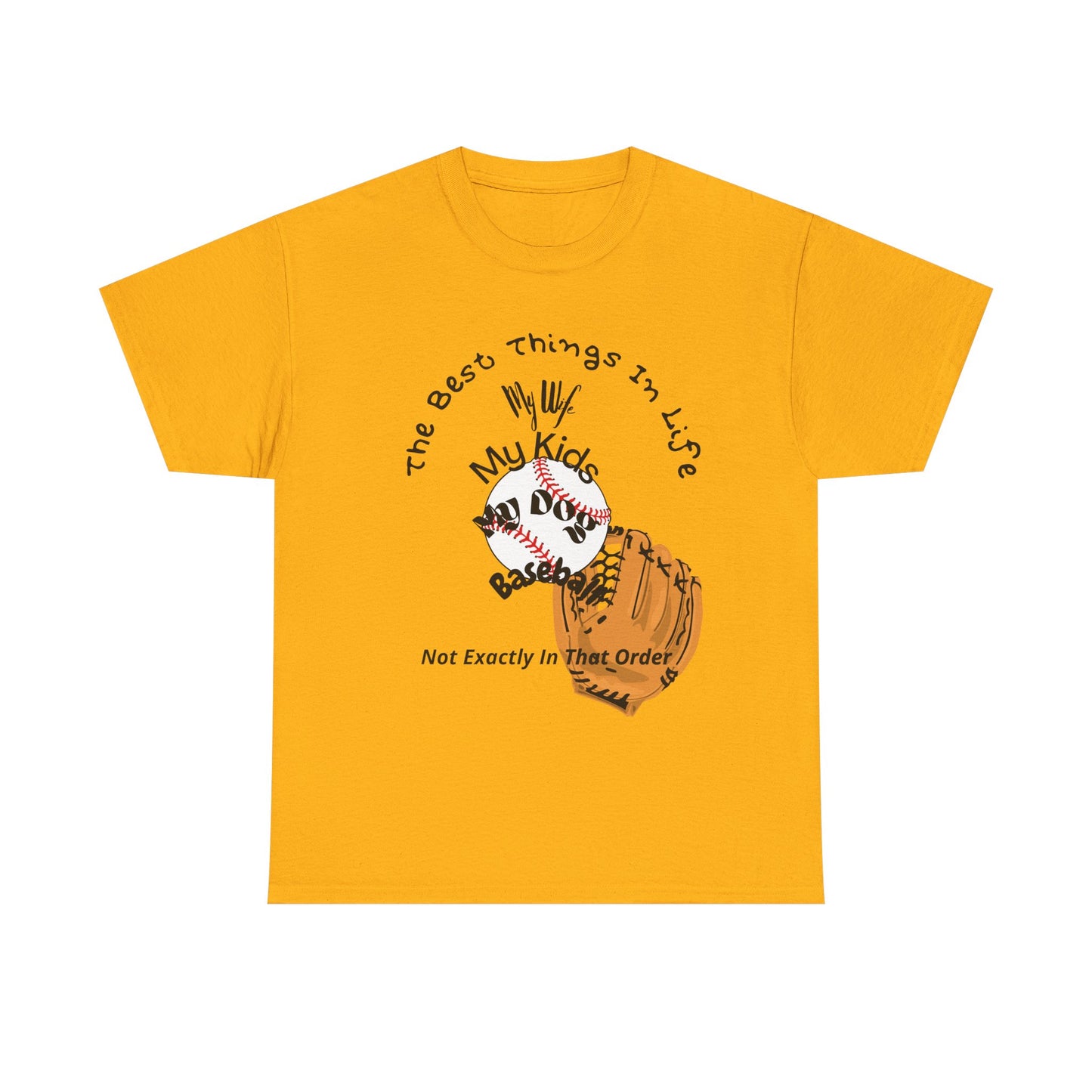 Baseball Fan Tee — "The Best Things In Life" Glove & Ball Design