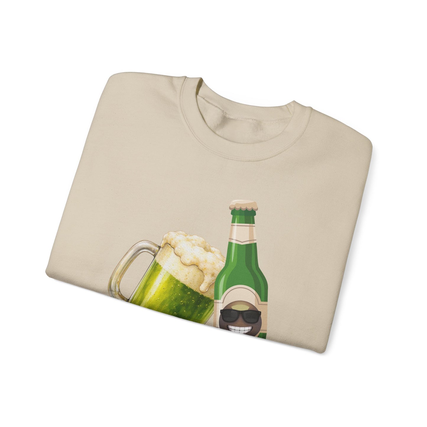 Crewneck Sweatshirt — "Dude Where's My Beer" Green Beer St. Patrick's Day Design