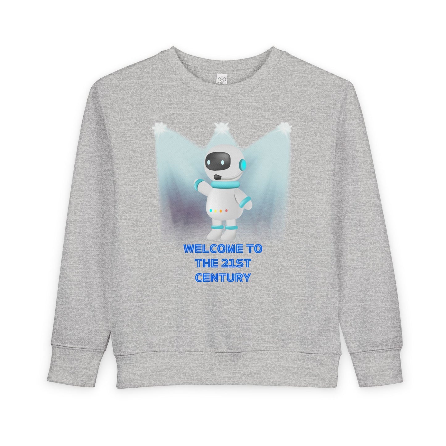 Toddler Sweatshirt - Cute Robot "Welcome to the 21st Century" Kids Crewneck