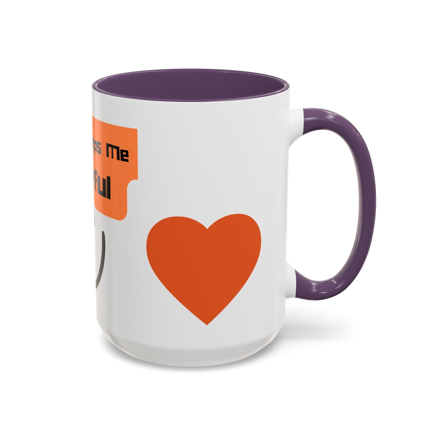 Coffee Keeps Me Cheerful Accent Mug — Smiley Heart 11/15oz