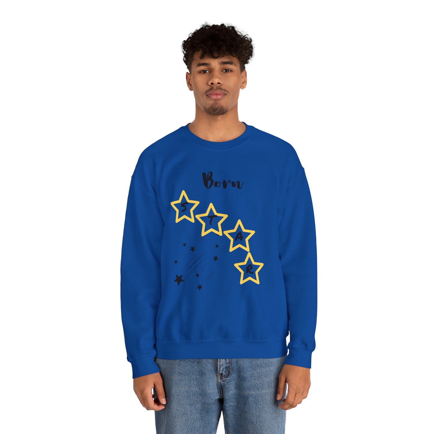 "Born Star' Unisex Heavy Blend™ Crewneck Sweatshirt - Cozy Inspiration for Every Occasion