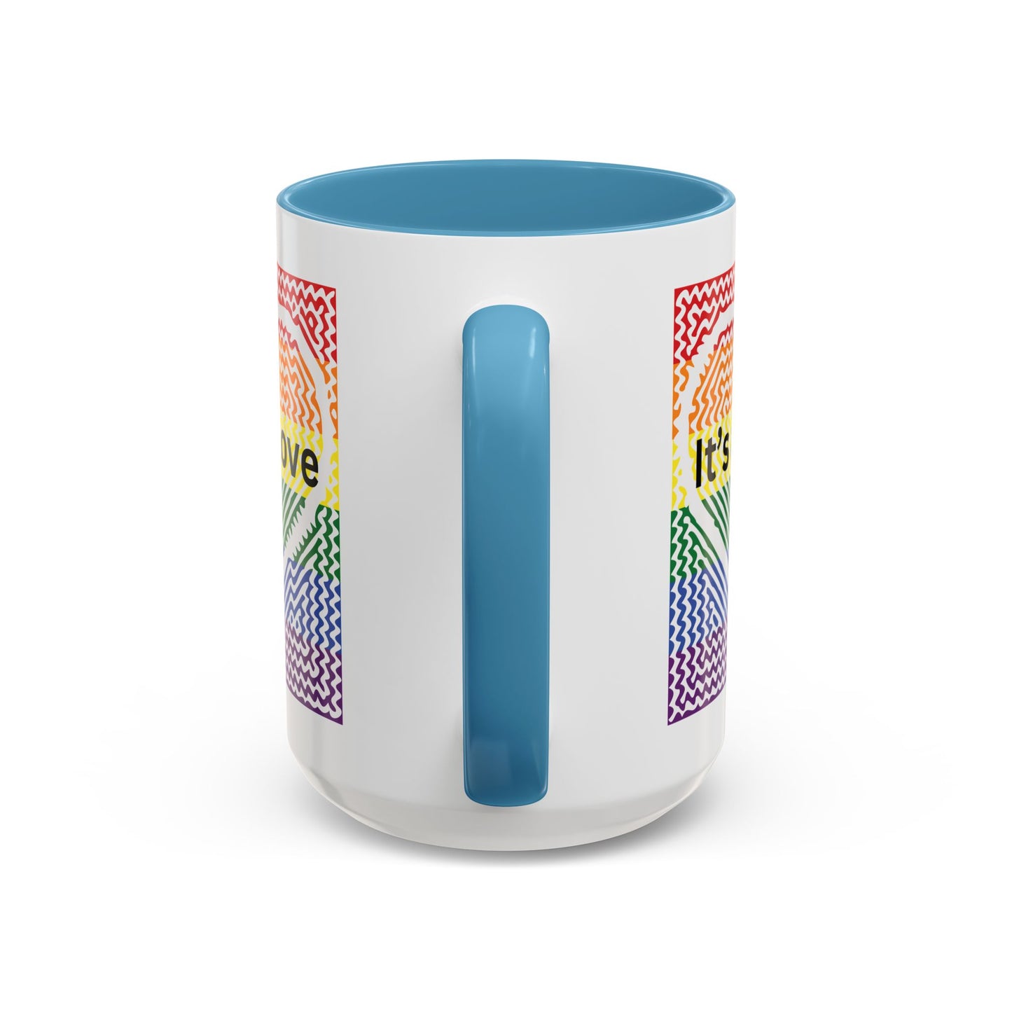 It's All Love Rainbow Heart Coffee Mug — Pride Accent Mug (11/15oz)