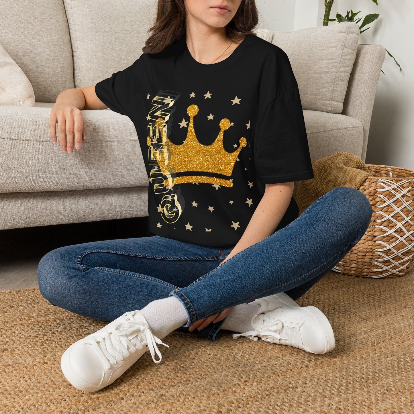 Gold Crown Tee — Glitter Queen Graphic T-Shirt