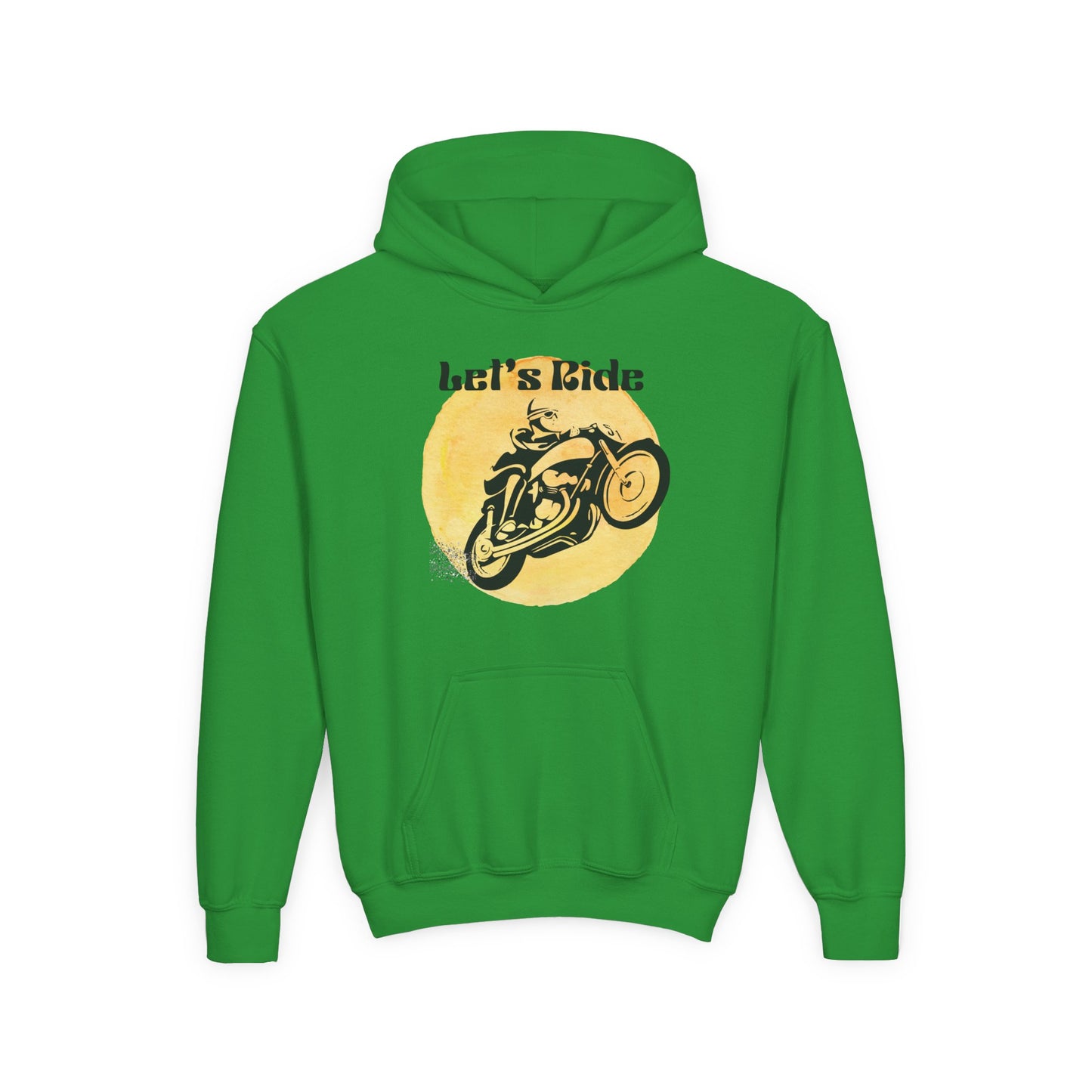 Youth Hoodie - "Let's Ride" Vintage Motorcycle Graphic