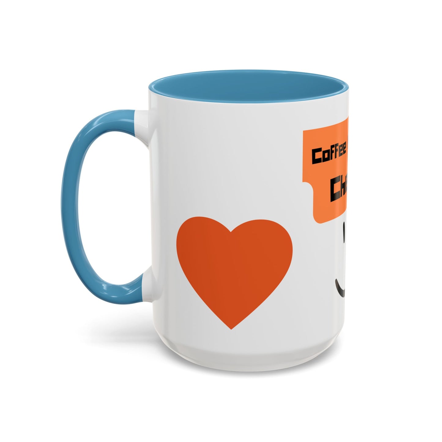 Coffee Keeps Me Cheerful Accent Mug — Smiley Heart 11/15oz