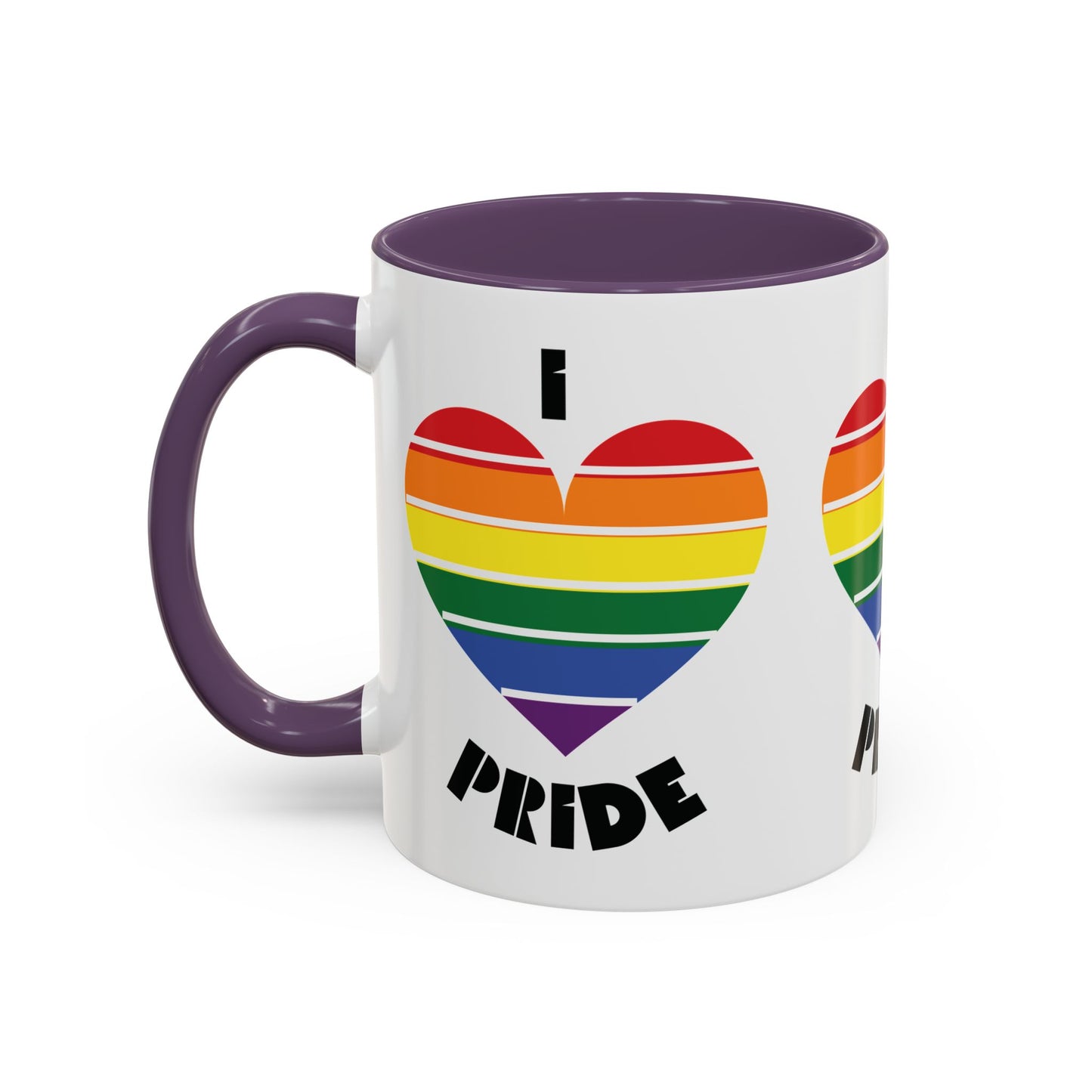 I Heart Pride Accent Coffee Mug – Rainbow Love 11/15oz