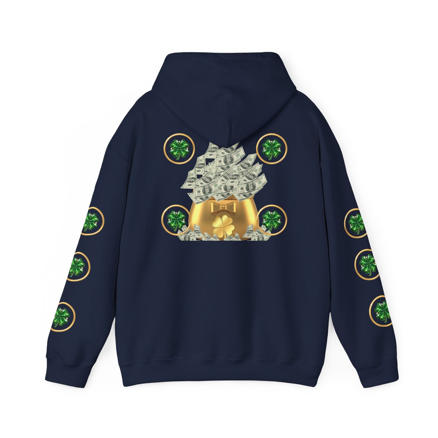 St. Patrick’s Day Lucky Pot Hoodie — Gold Pot of Money Shamrock Sweatshirt