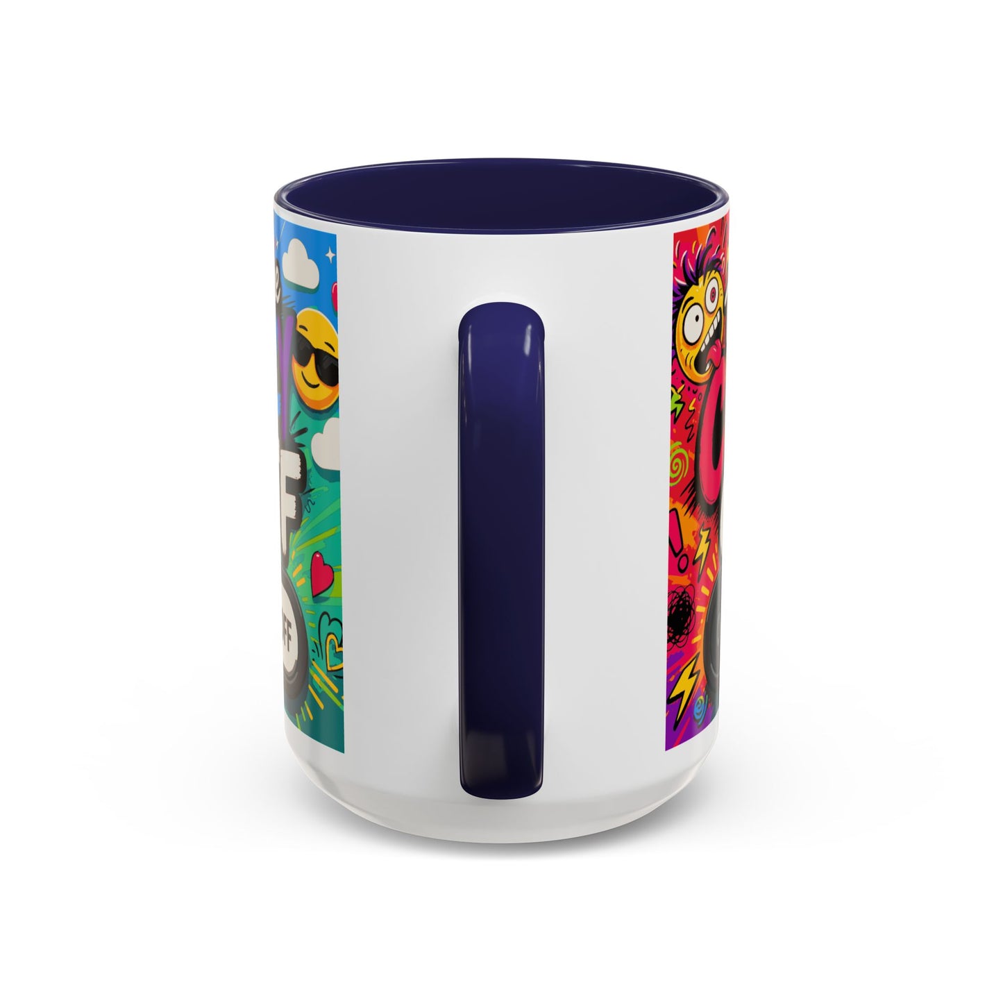 Accent Coffee Mug — "Turn the Crazy Off" Colorful Funny Ceramic Mug (11/15oz)