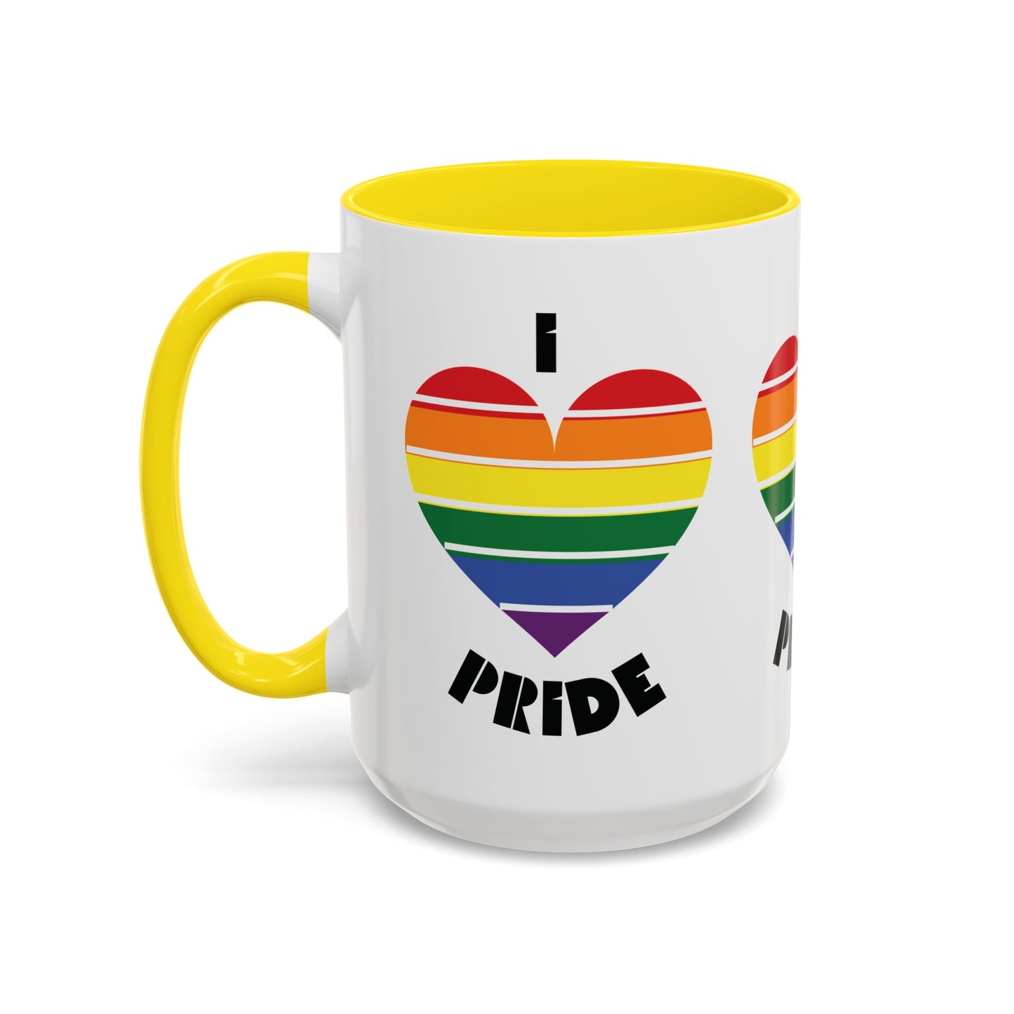 I Heart Pride Accent Coffee Mug – Rainbow Love 11/15oz