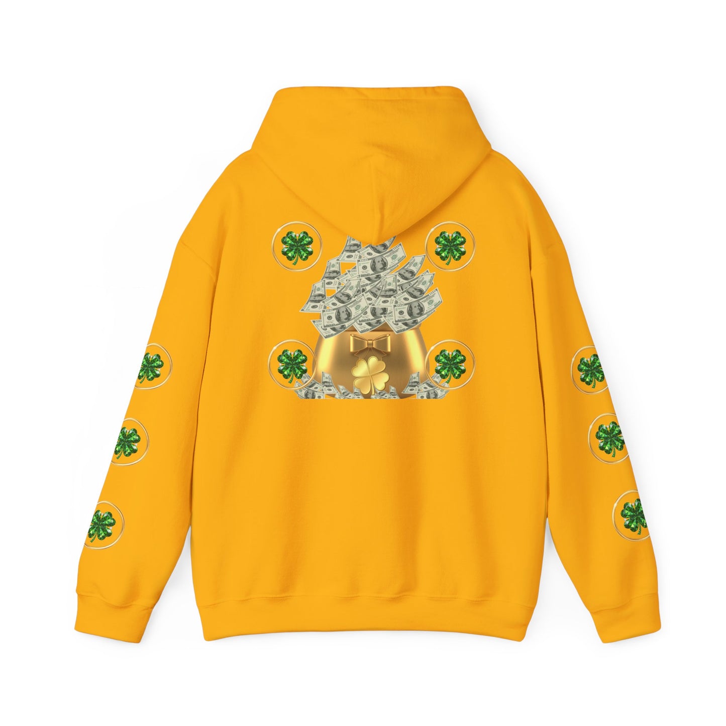 St. Patrick’s Day Lucky Pot Hoodie — Gold Pot of Money Shamrock Sweatshirt