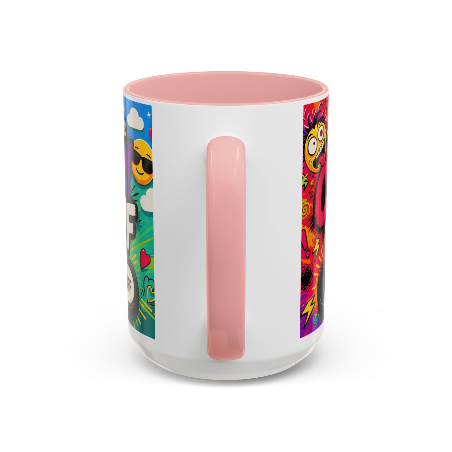 Accent Coffee Mug — "Turn the Crazy Off" Colorful Funny Ceramic Mug (11/15oz)