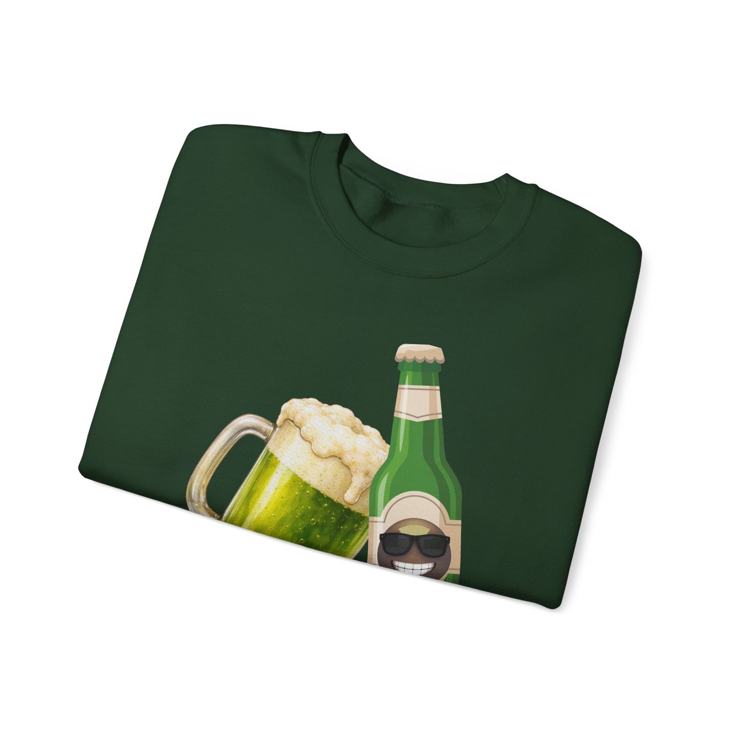 Crewneck Sweatshirt — "Dude Where's My Beer" Green Beer St. Patrick's Day Design