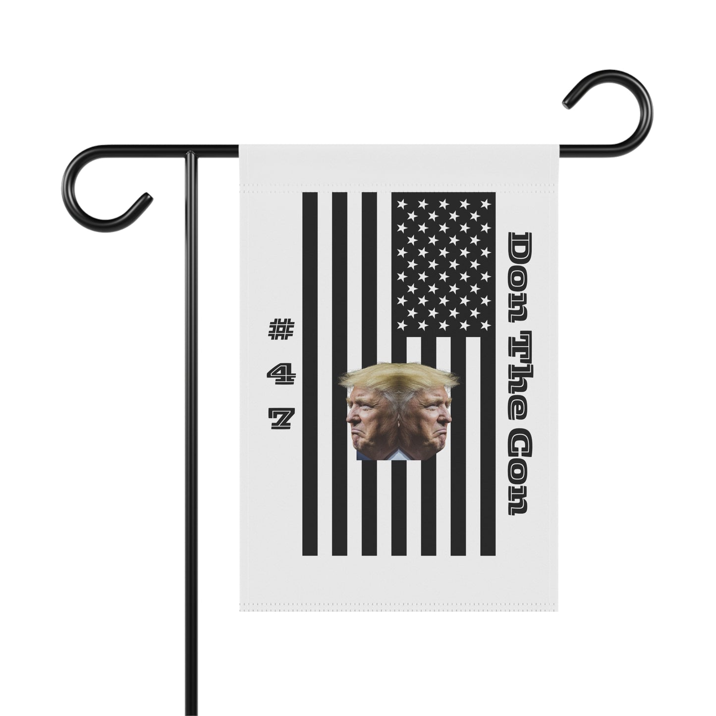 2-Faced:  Political Garden Flag — “Don The Con” Trump Double-Head Design