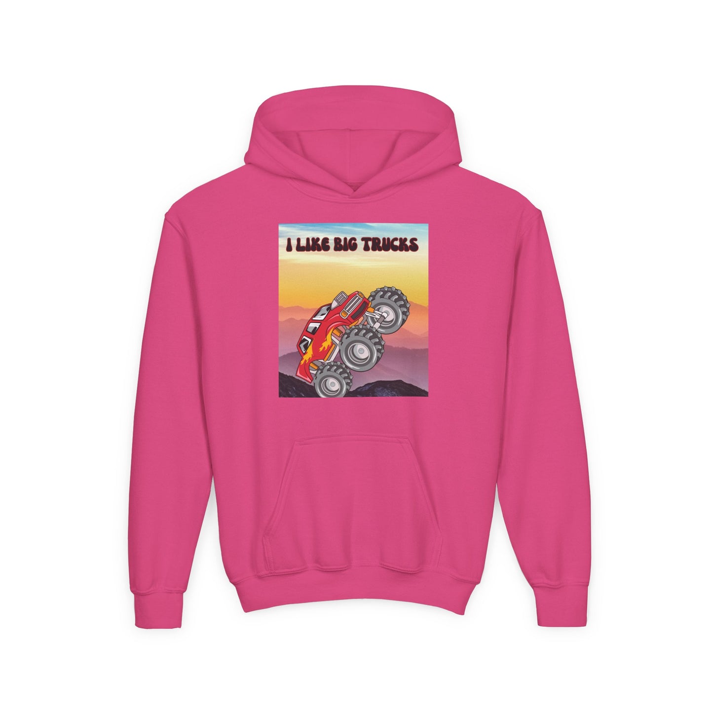 Youth Hoodie — "I Like Big Trucks" Monster Truck Graphic