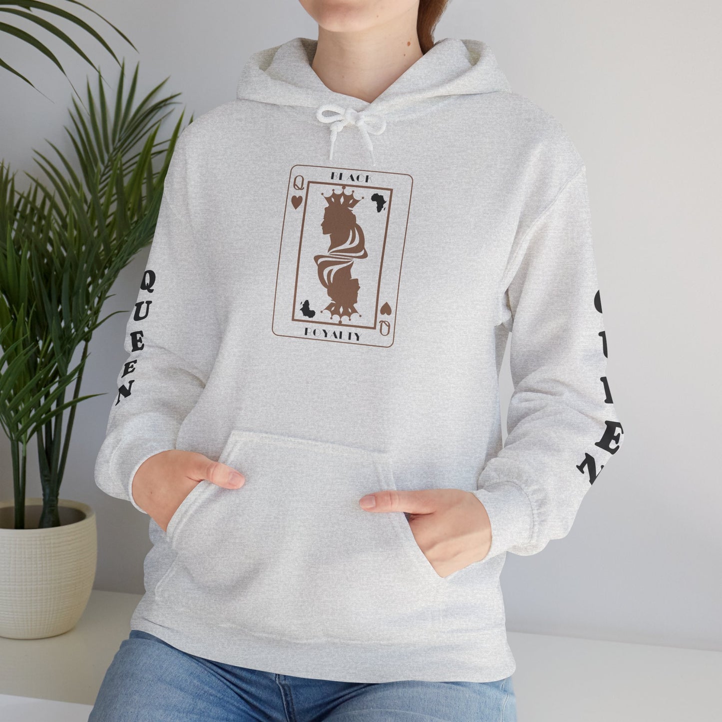 Queen of Hearts Card Hoodie — Graphic Playing Card Sweatshirt