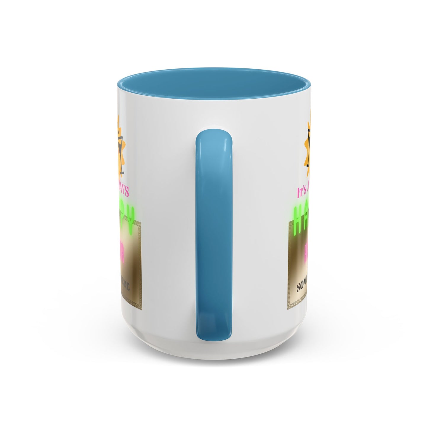 Coffee Mug — "It's Always Happy Hour Somewhere" Neon Sun Cocktail Accent Mug