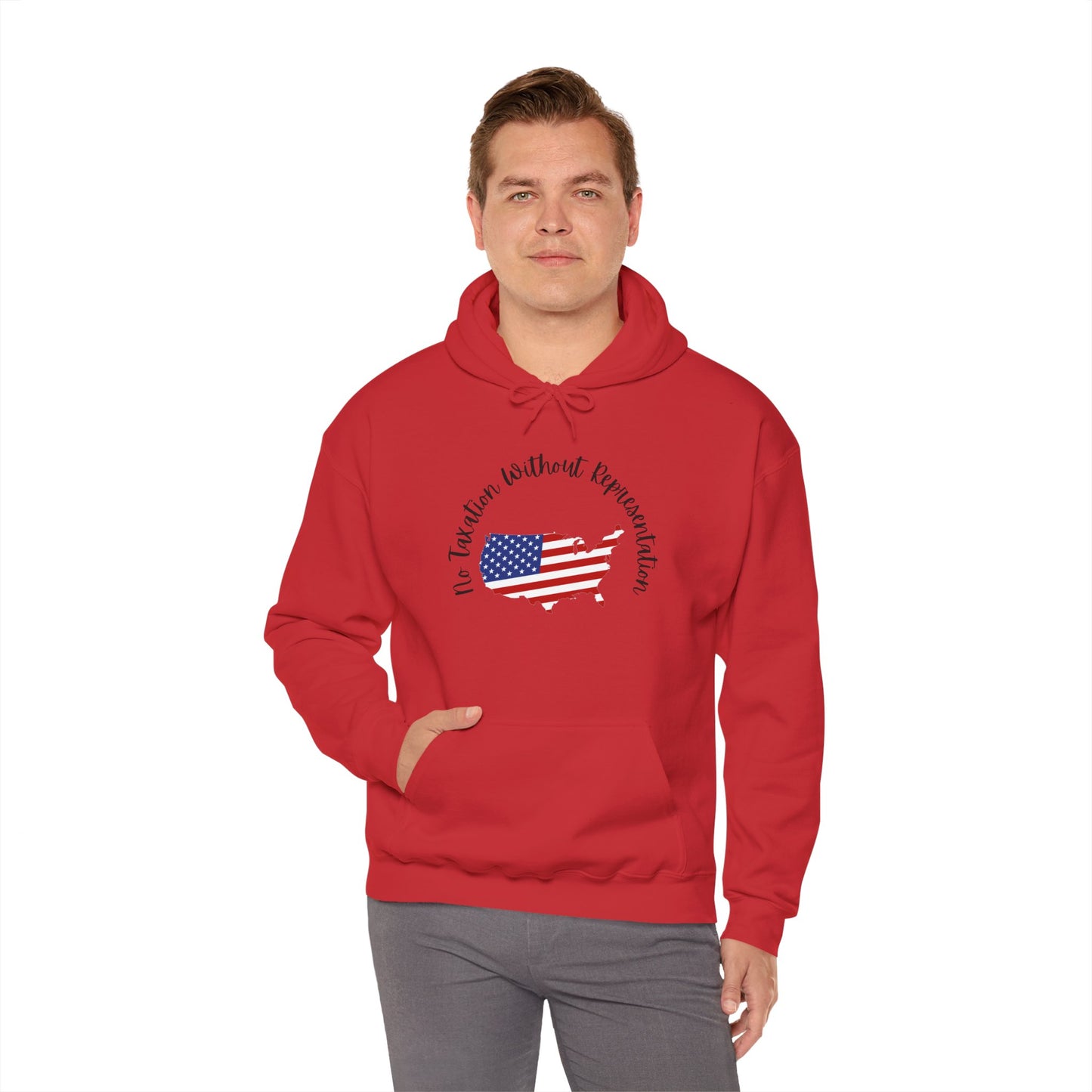 Patriotic Continent Hoodie – "No Taxation Without Representation"  USA Sweatshirt