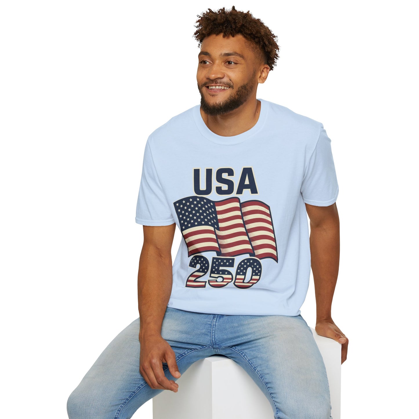 USA Flag T-Shirt — Patriotic 'USA 250' Graphic Tee