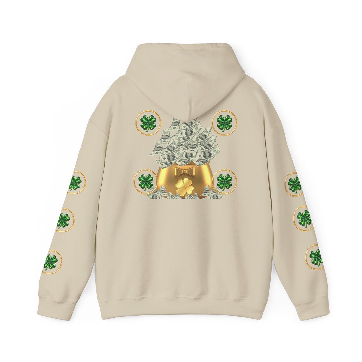 St. Patrick’s Day Lucky Pot Hoodie — Gold Pot of Money Shamrock Sweatshirt