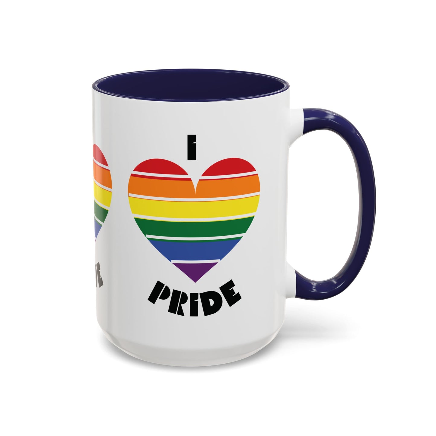 I Heart Pride Accent Coffee Mug – Rainbow Love 11/15oz