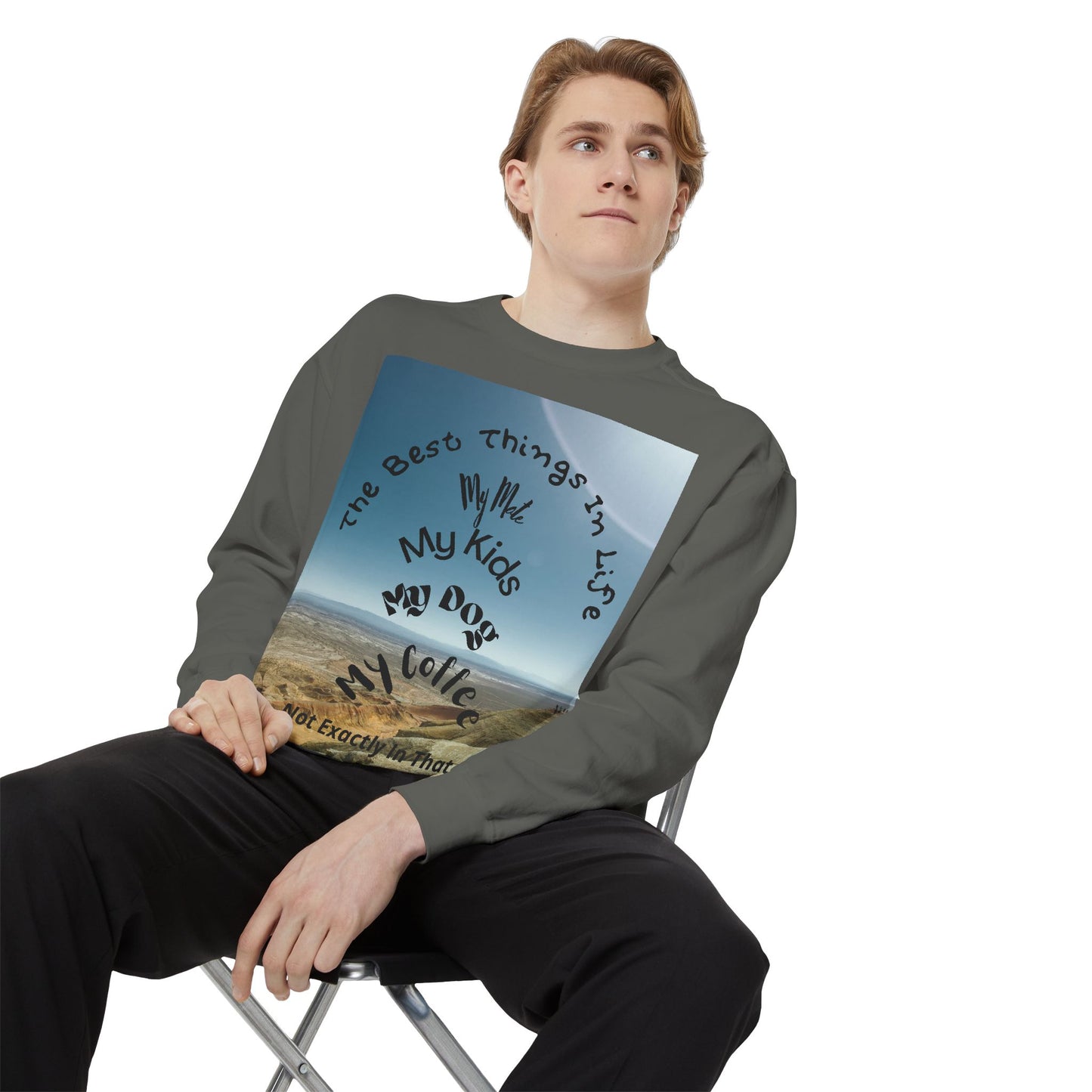 Coastal Family Vibes Sweatshirt — "The Best Things in Life" Graphic Crewneck