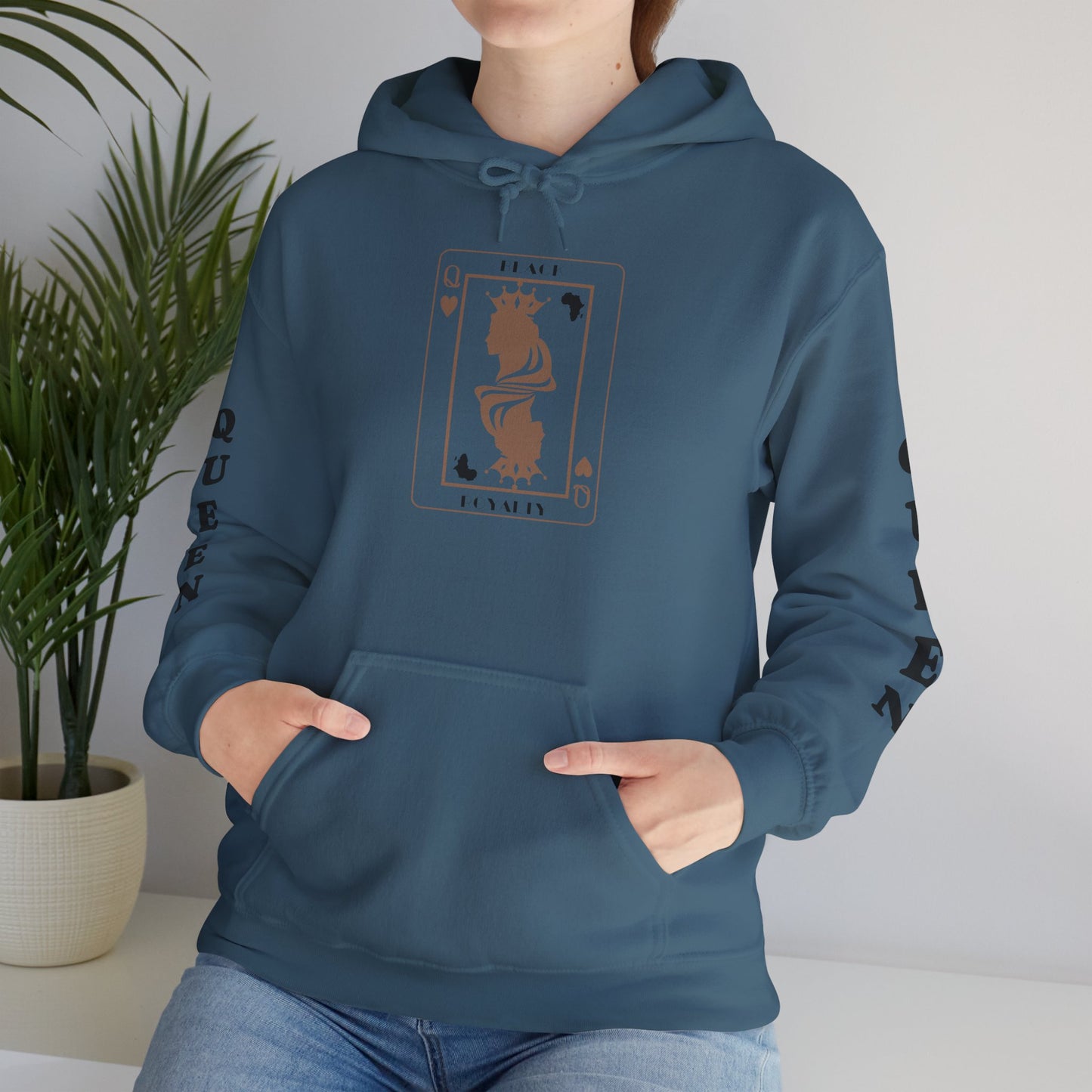 Queen of Hearts Card Hoodie — Graphic Playing Card Sweatshirt