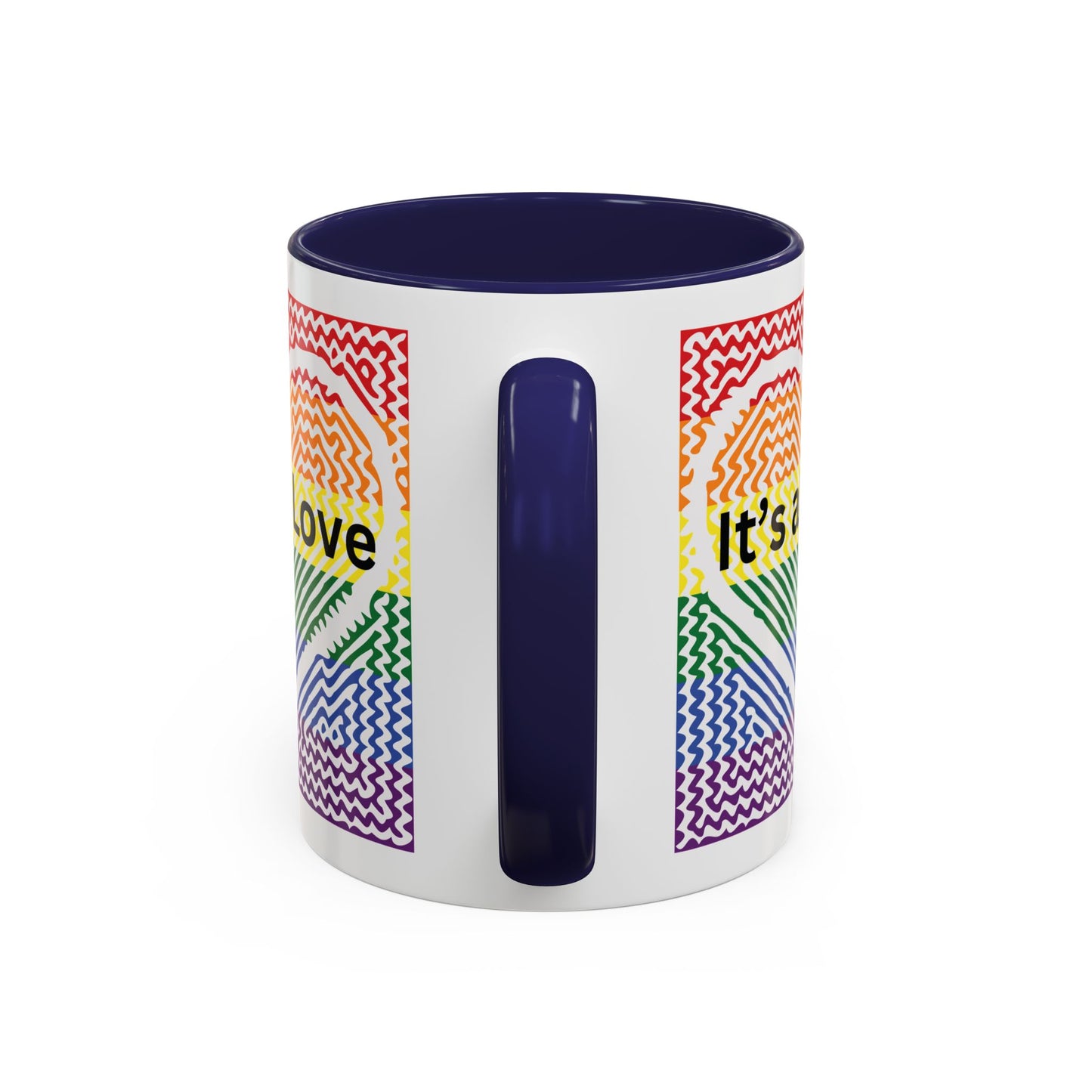 It's All Love Rainbow Heart Coffee Mug — Pride Accent Mug (11/15oz)