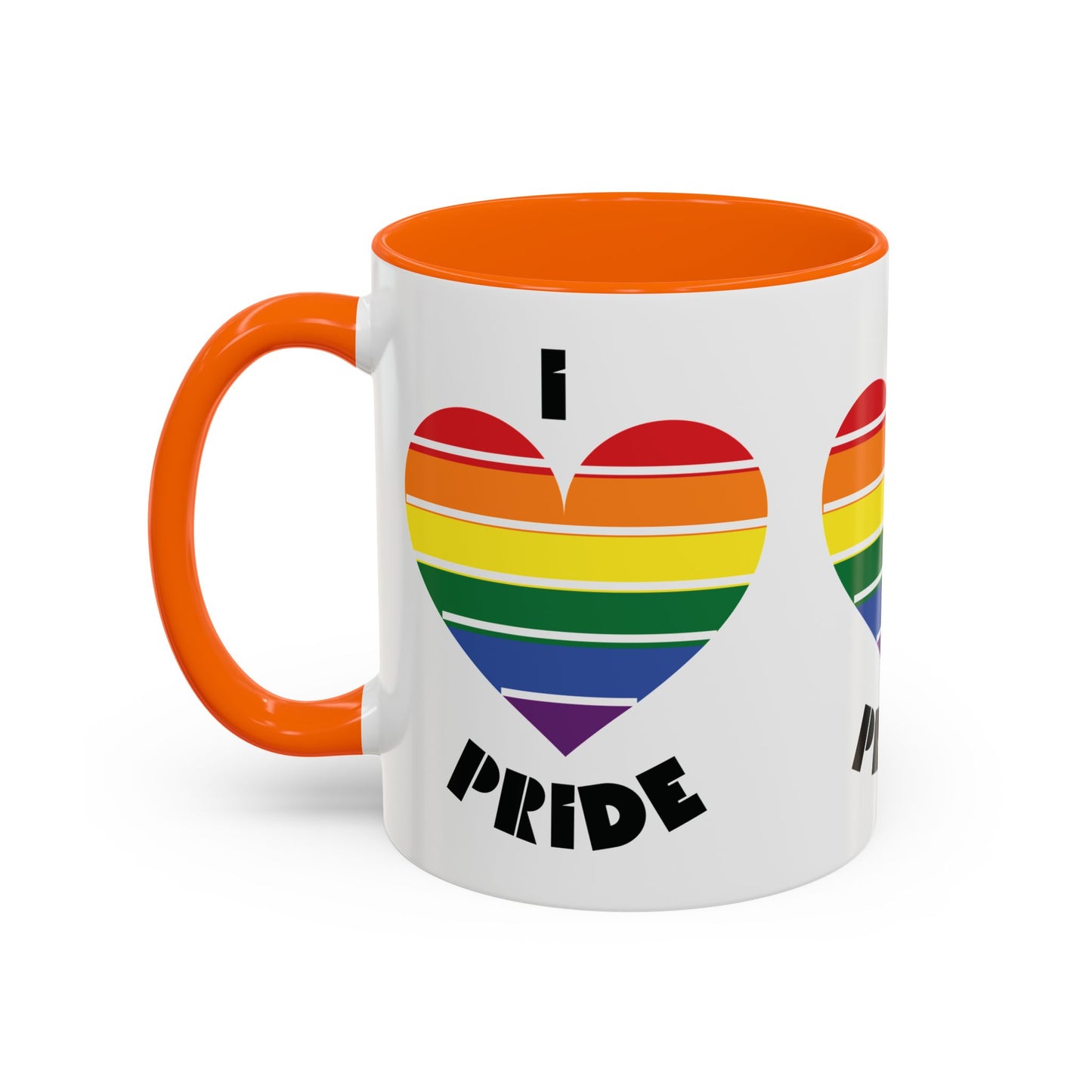 I Heart Pride Accent Coffee Mug – Rainbow Love 11/15oz