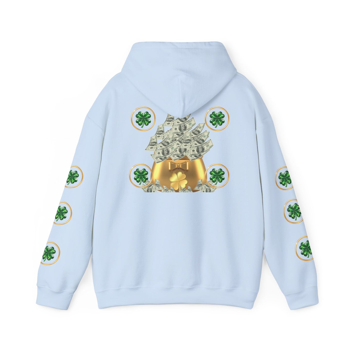 St. Patrick’s Day Lucky Pot Hoodie — Gold Pot of Money Shamrock Sweatshirt