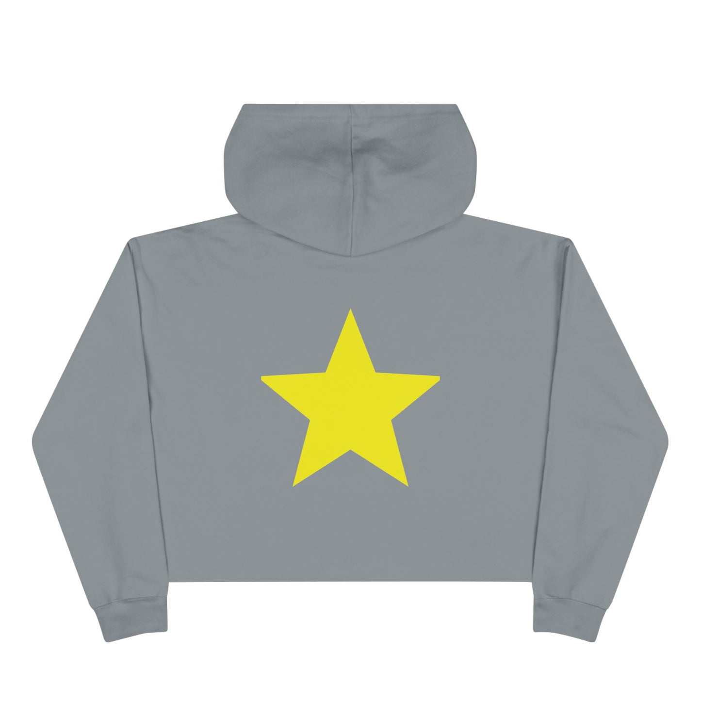 Gold-"Born Star":  Cropped Hoodie — Cute Minimalist Star Graphic Crop Sweatshirt