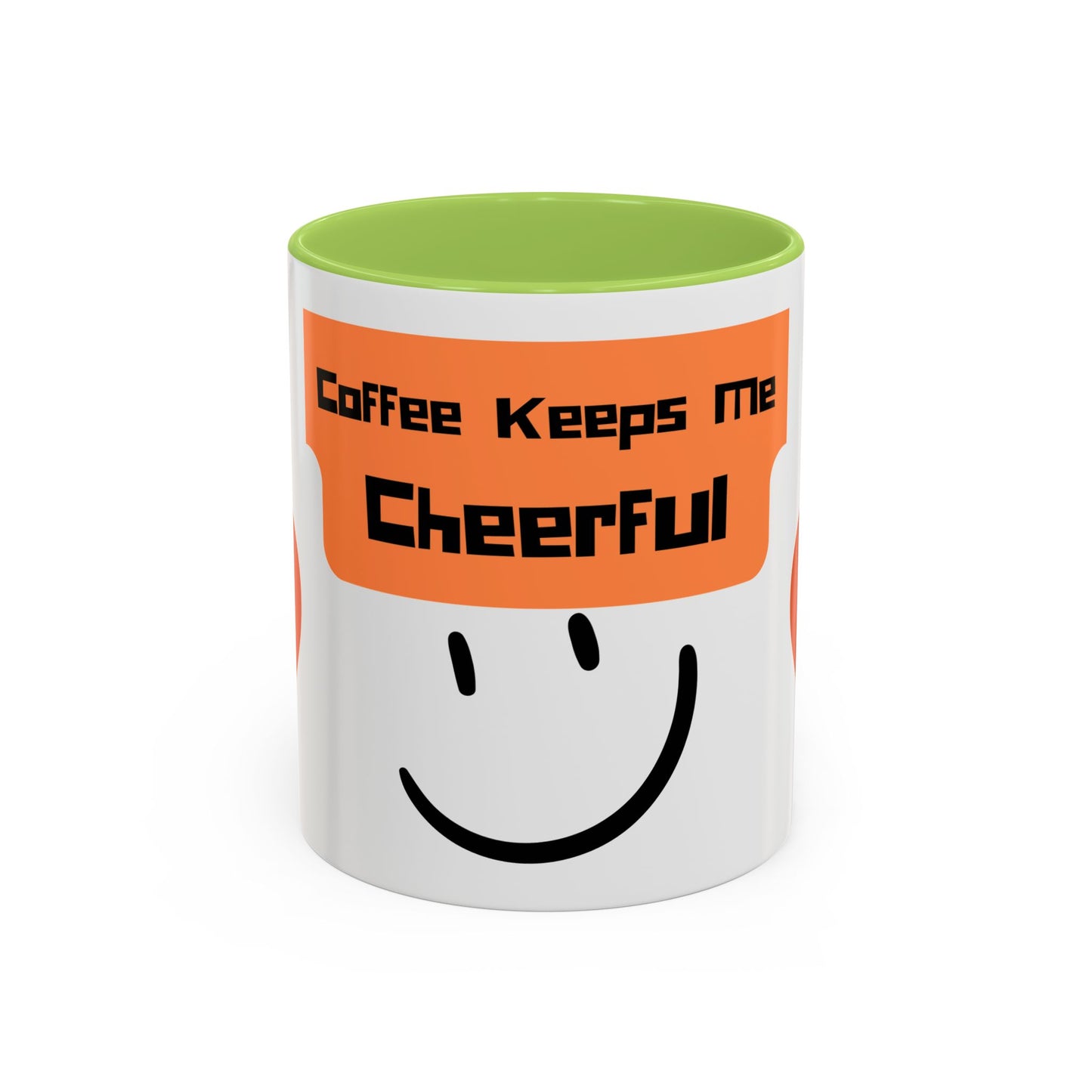 Coffee Keeps Me Cheerful Accent Mug — Smiley Heart 11/15oz