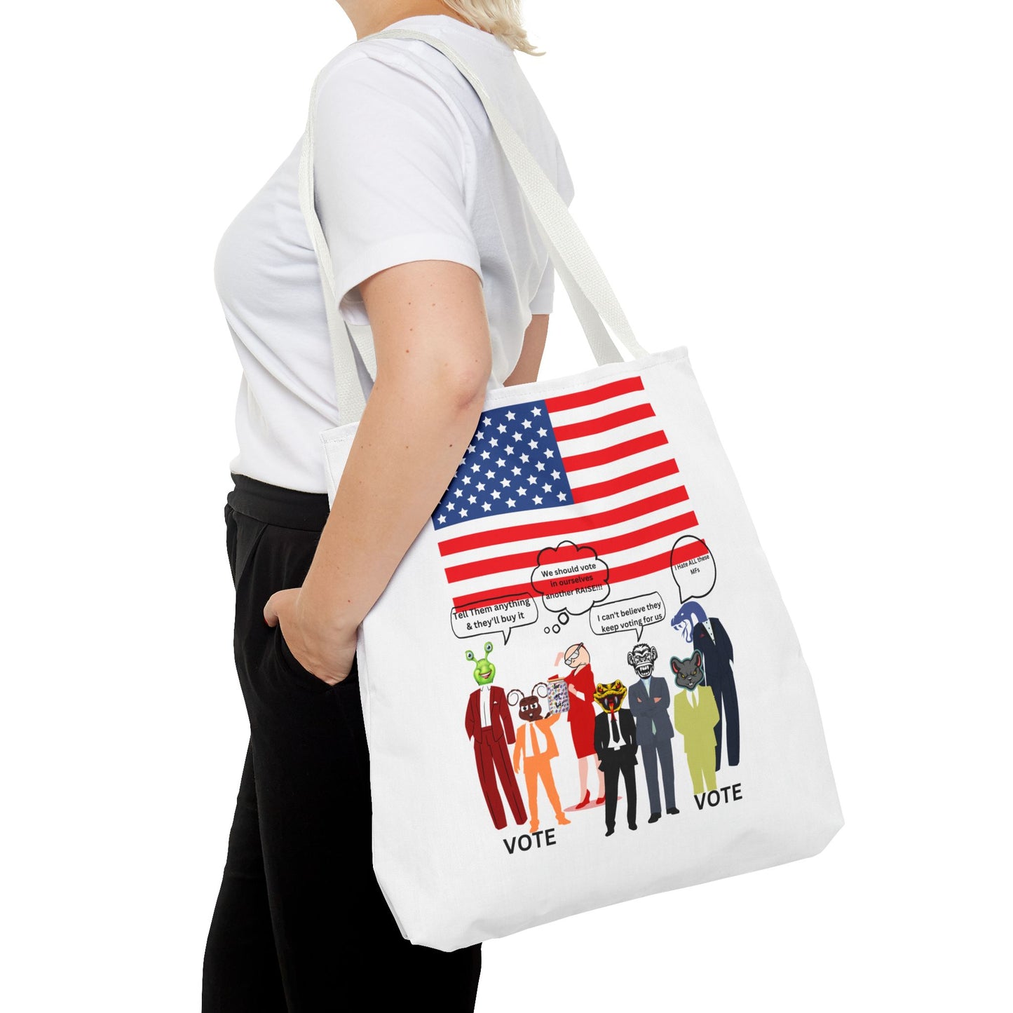 Patriotic Vote Tote Bag, Eco-Friendly Shopping Bag, Political Campaign Merchandise, Election Day Gift, USA Flag Design
