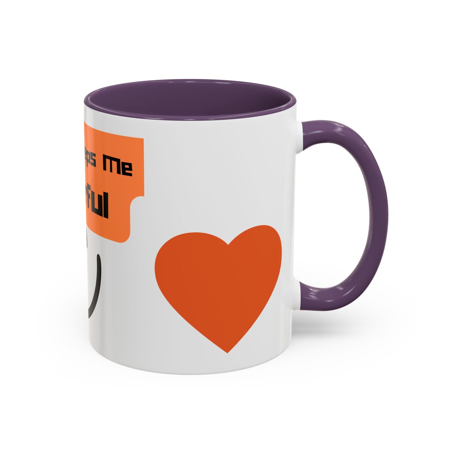 Coffee Keeps Me Cheerful Accent Mug — Smiley Heart 11/15oz