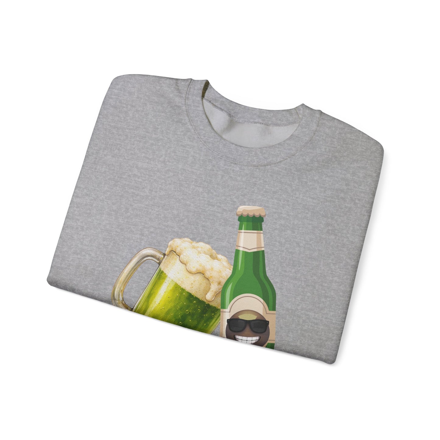 Crewneck Sweatshirt — "Dude Where's My Beer" Green Beer St. Patrick's Day Design