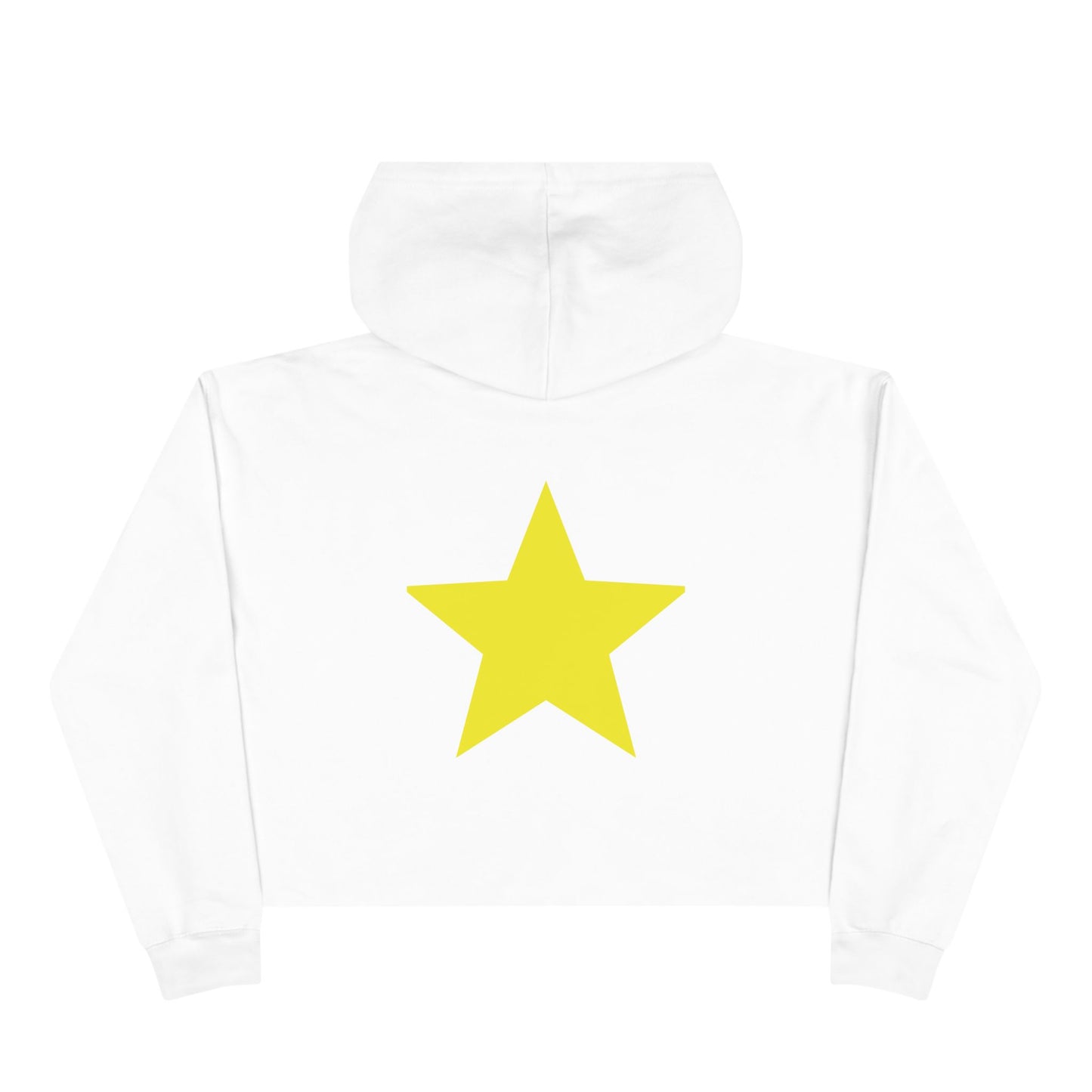 Gold-"Born Star":  Cropped Hoodie — Cute Minimalist Star Graphic Crop Sweatshirt