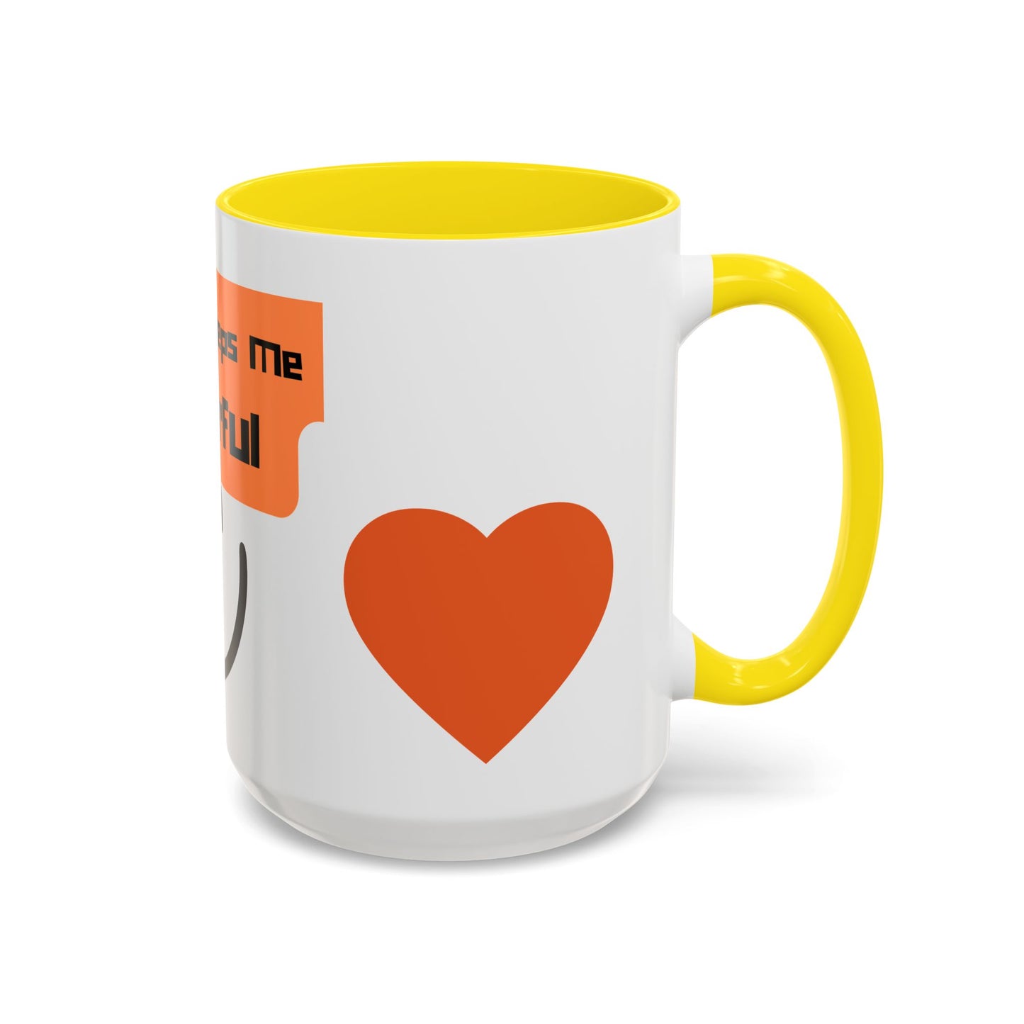 Coffee Keeps Me Cheerful Accent Mug — Smiley Heart 11/15oz