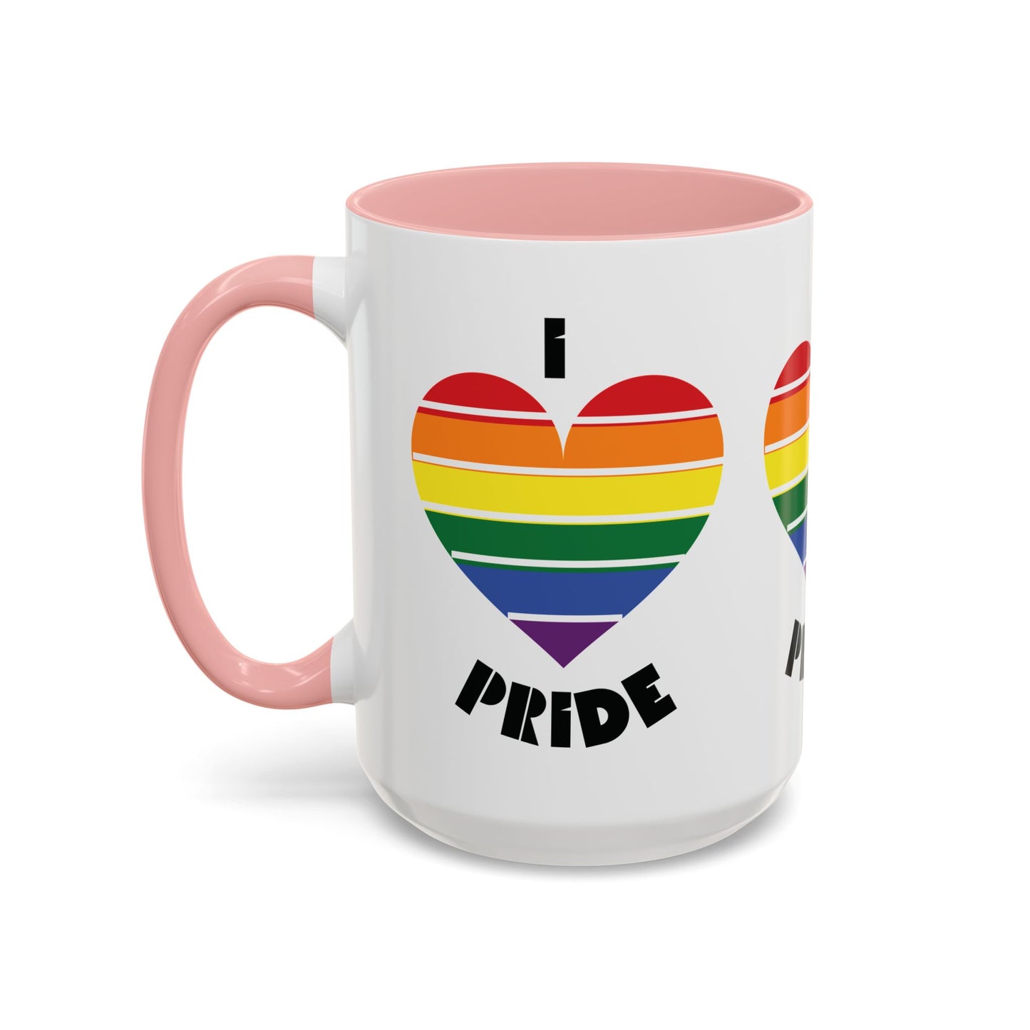 I Heart Pride Accent Coffee Mug – Rainbow Love 11/15oz