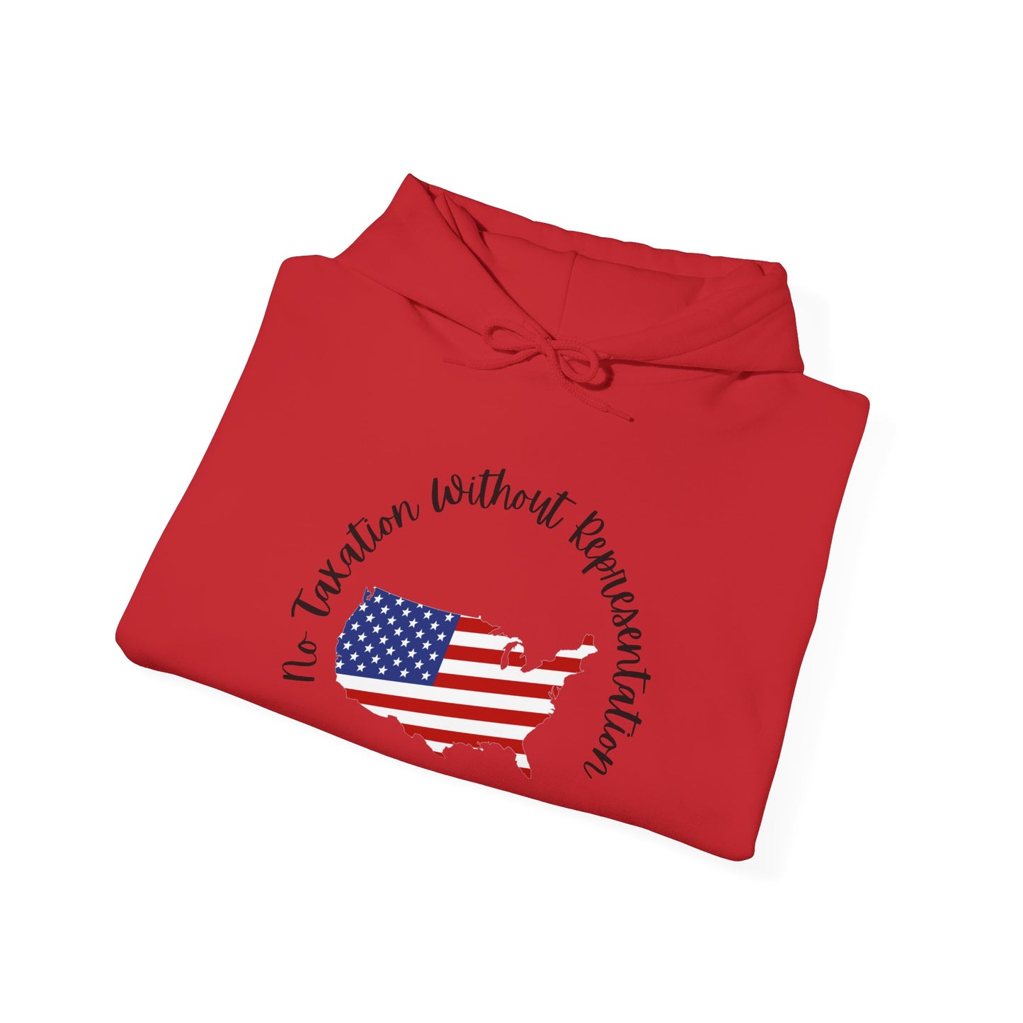Patriotic Continent Hoodie – "No Taxation Without Representation"  USA Sweatshirt