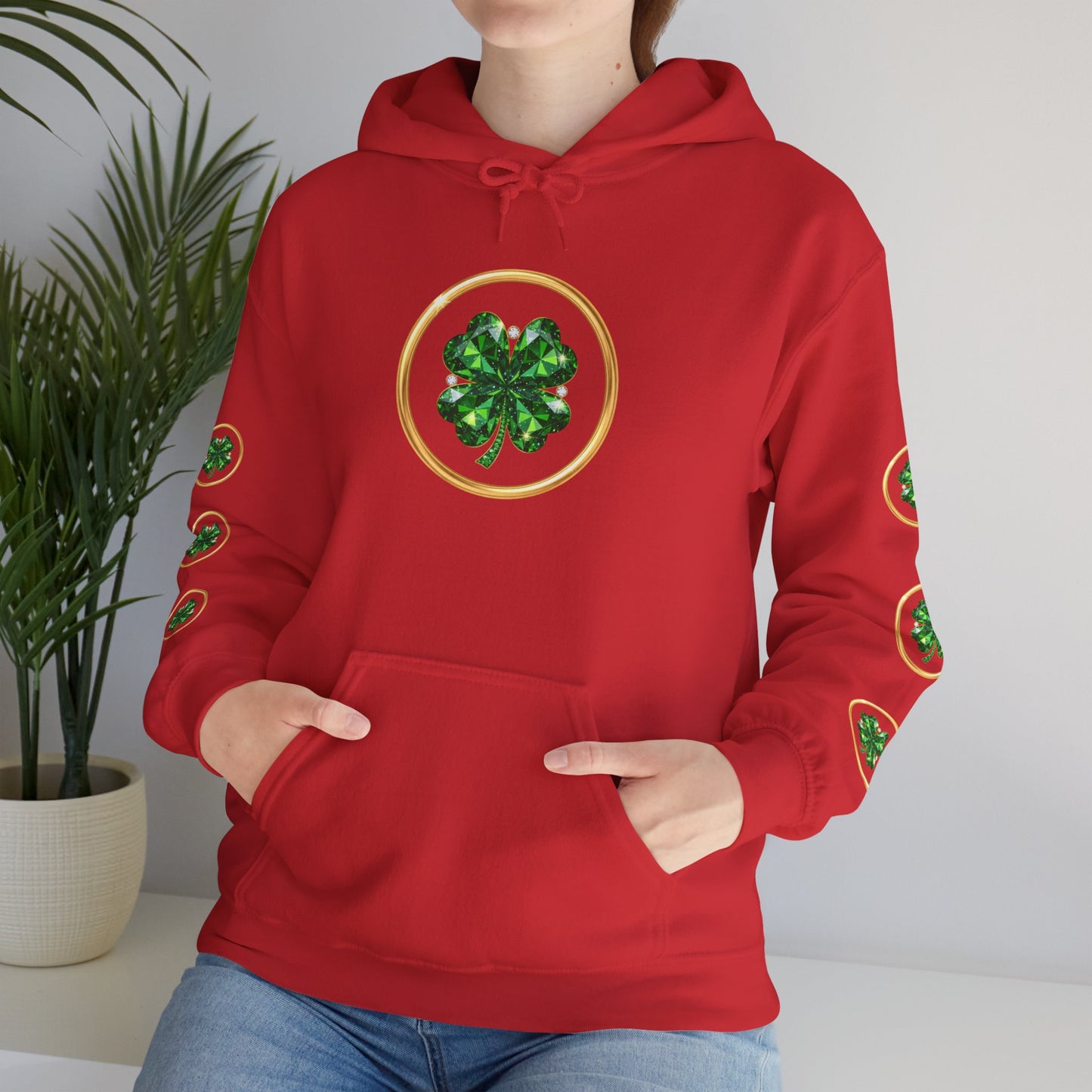 St. Patrick’s Day Lucky Pot Hoodie — Gold Pot of Money Shamrock Sweatshirt