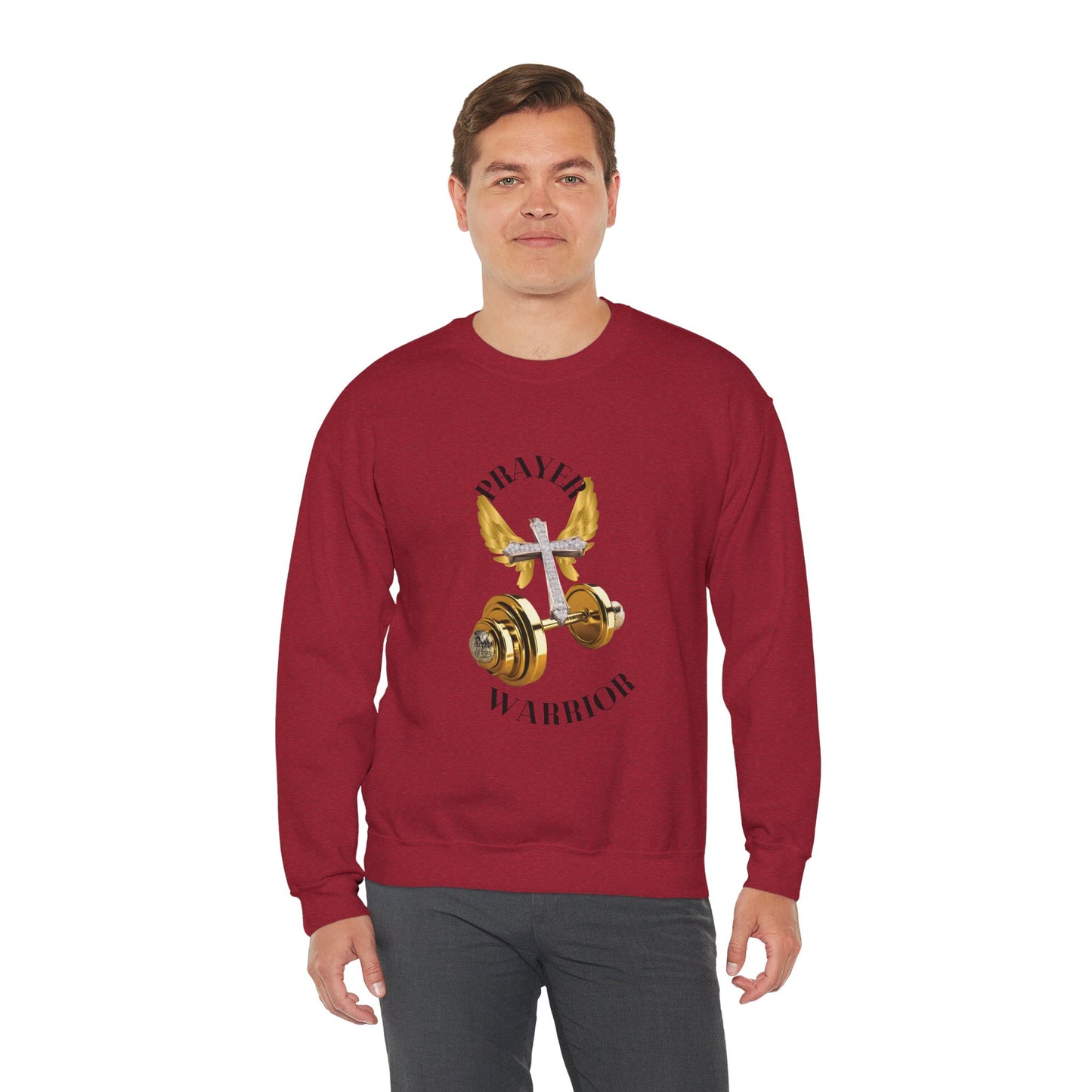 Holy Sweatshirt for "Prayer Warriors" Gold Weights with Wings  and Holy Cross