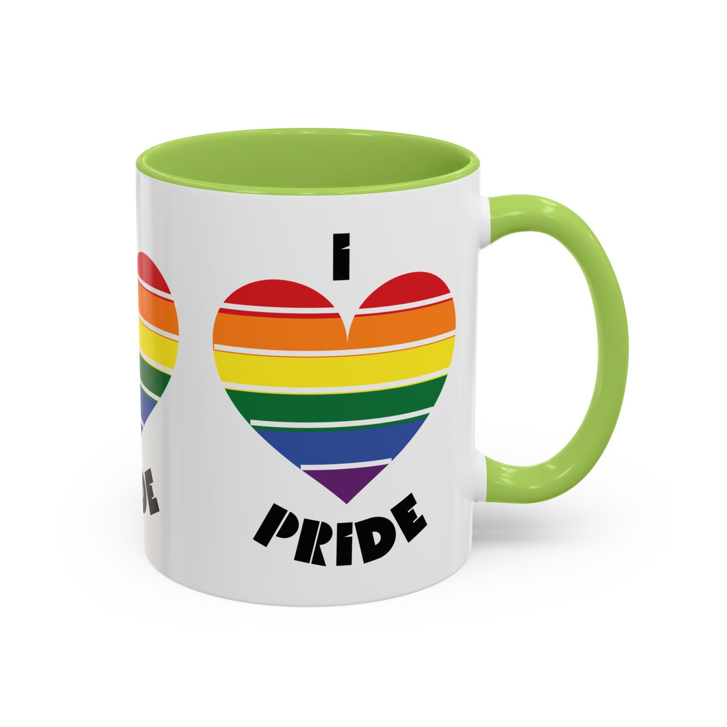 I Heart Pride Accent Coffee Mug – Rainbow Love 11/15oz