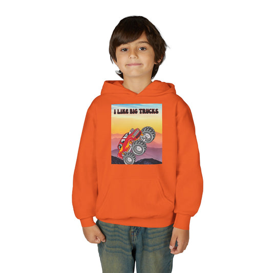 Youth Hoodie — "I Like Big Trucks" Monster Truck Graphic