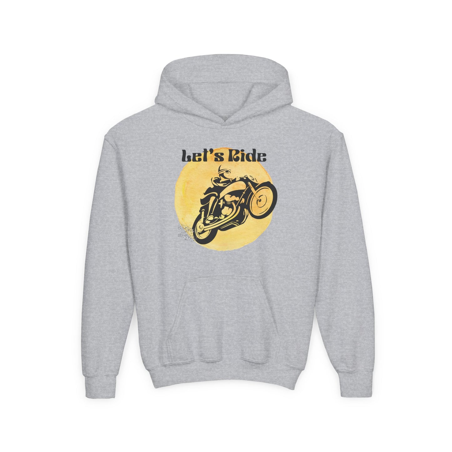 Youth Hoodie - "Let's Ride" Vintage Motorcycle Graphic