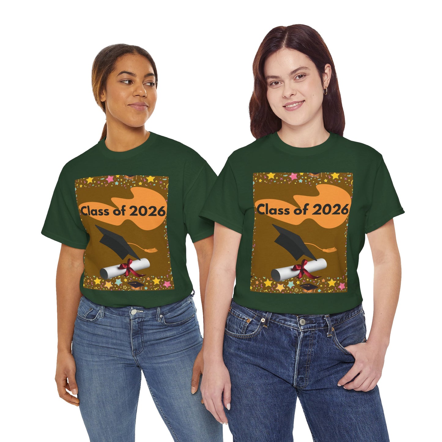 "Class of 2026" Graphic T-Shirt — Scroll, Graduation Cap, Class of 2026